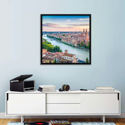 Verona Riverbend at Golden Hour Wall Art