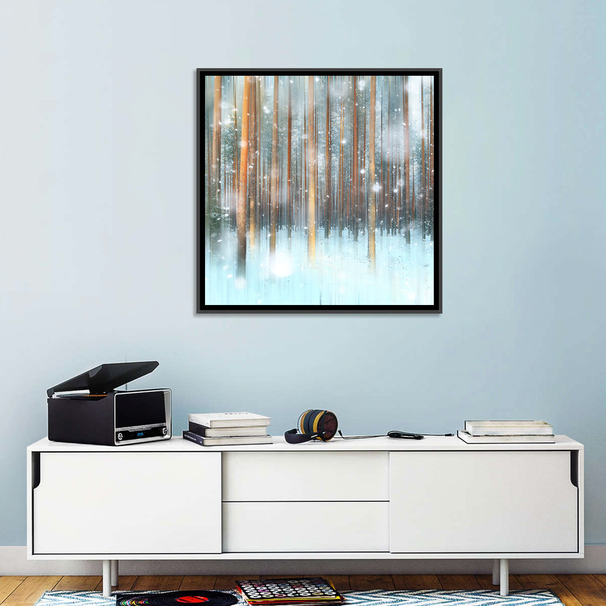 Ethereal Snowy Pine Forest Wall Art
