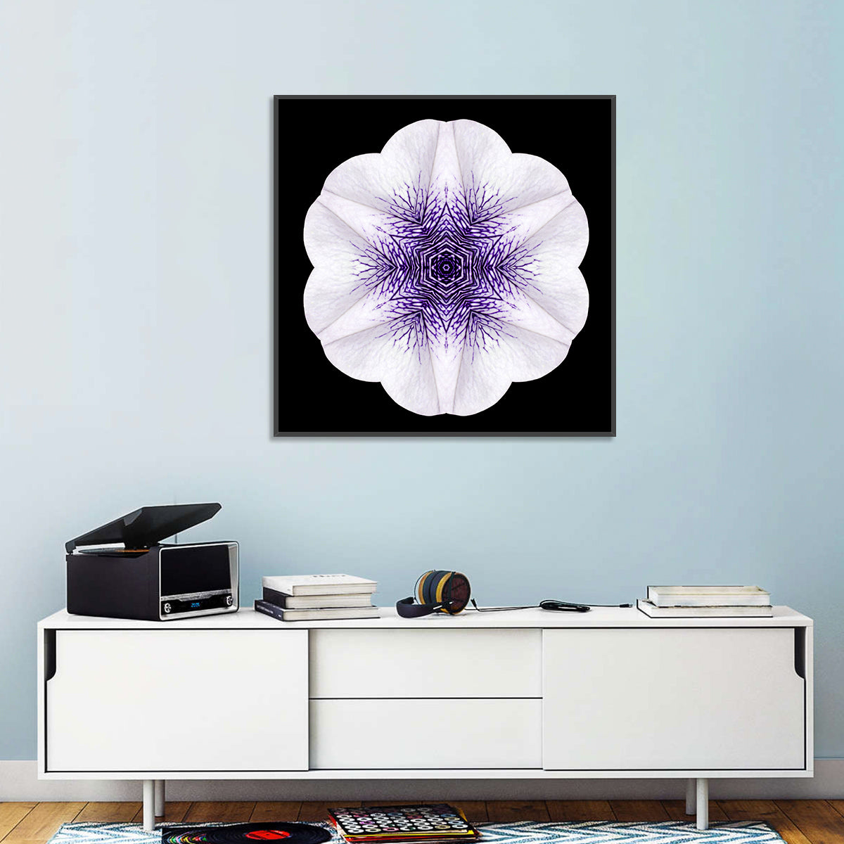 Purple Mandala Flower Kaleidoscope Wall Art