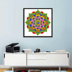 Vibrant Lotus Floral Mandala Wall Art