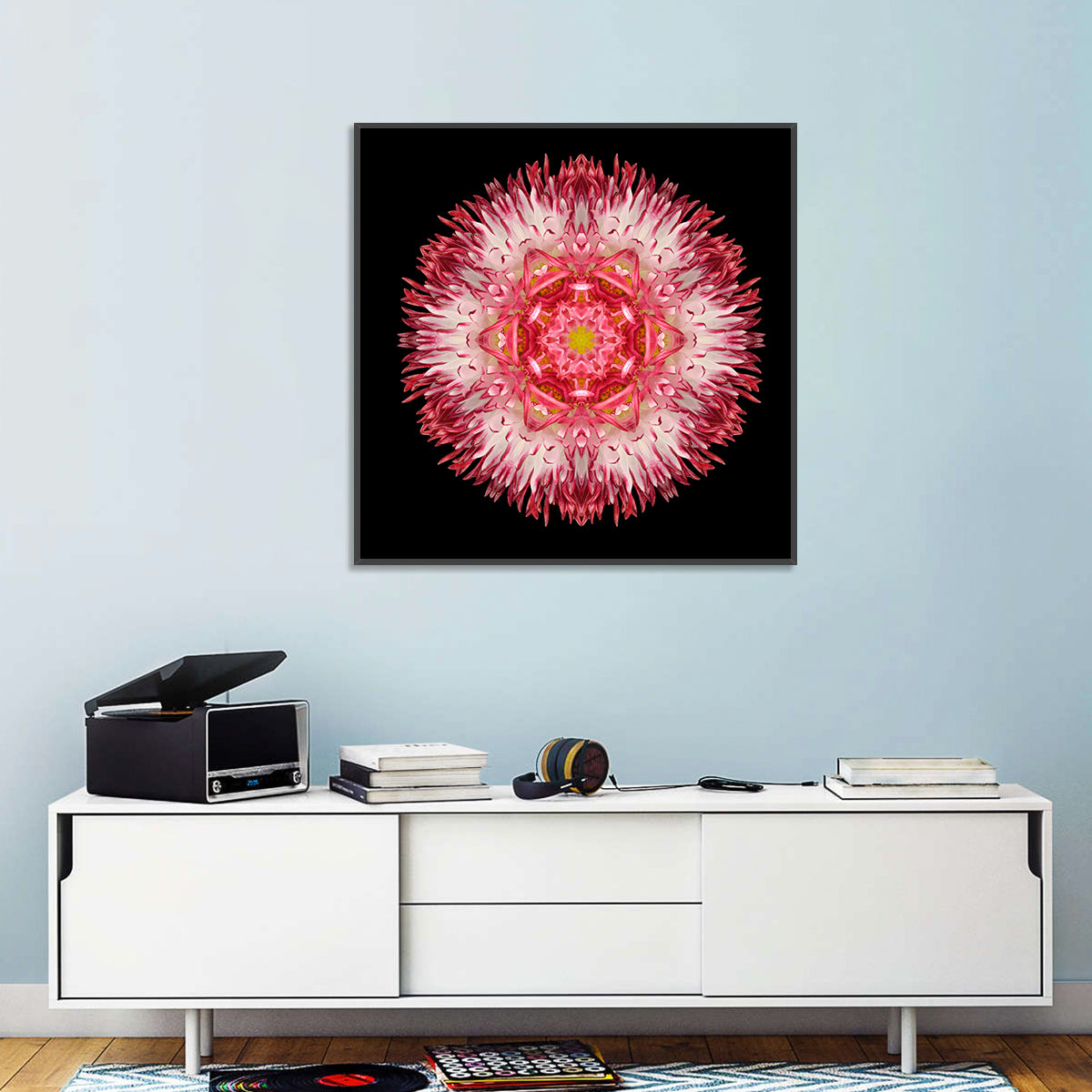 Magenta Chrysanthemum Star Mandala Wall Art