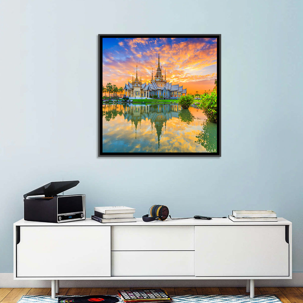Wat Non Kum Sunset Reflection Wall Art