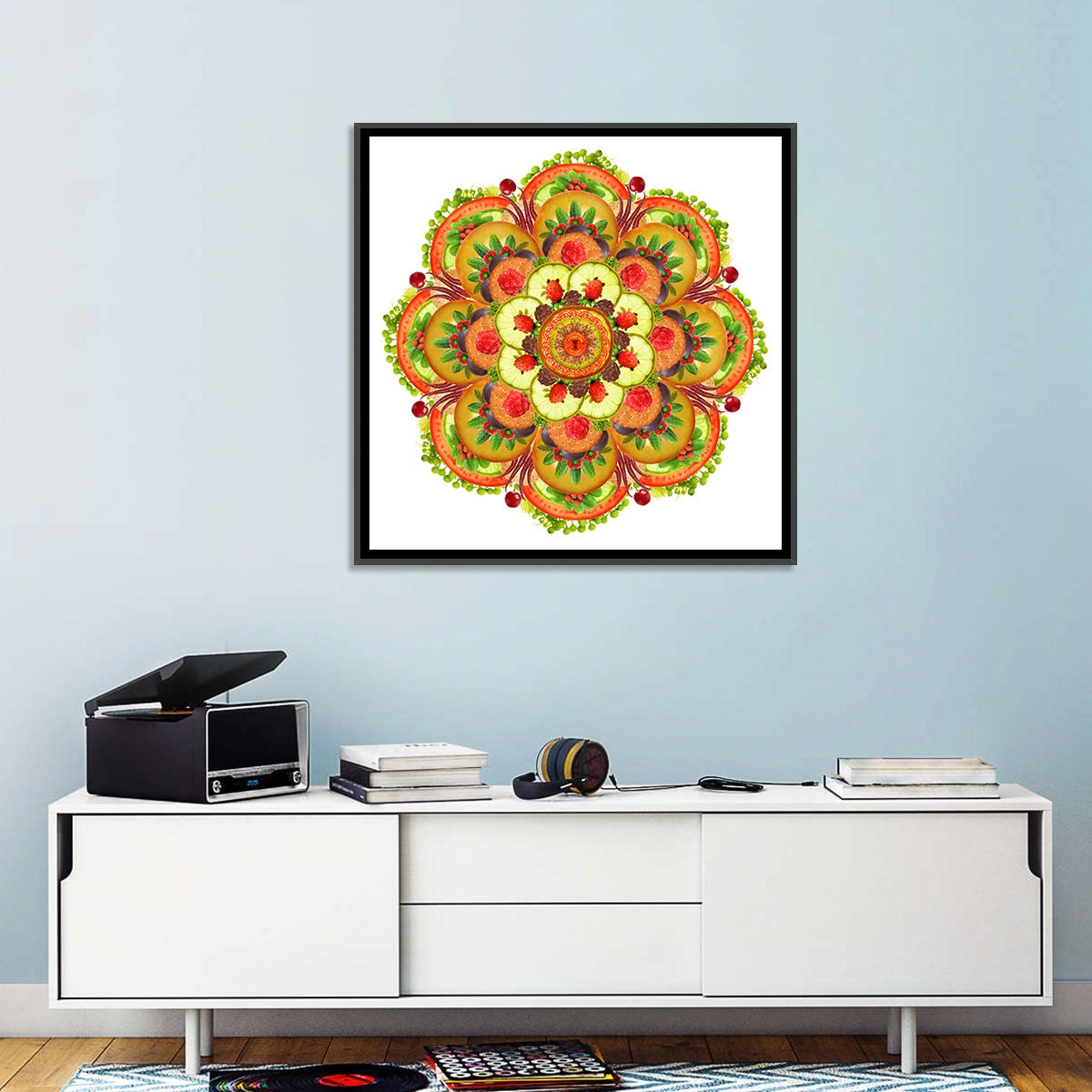 Vegetarian Pizza Mandala Wall Art