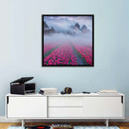 Misty Pink Tulip Field Wall Art