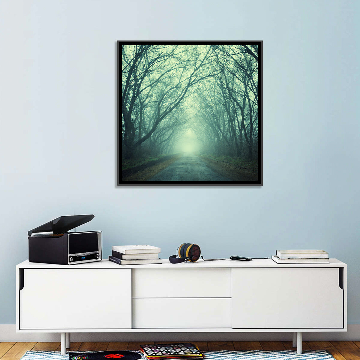 Foggy Forest Pathway Wall Art