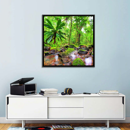 Mossy Rainforest Stream Wall Art