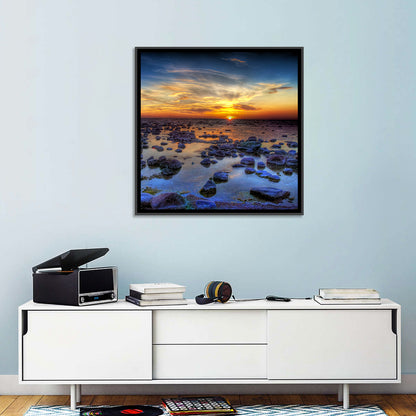 Sea Stones at Sunset Wall Art
