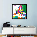 Modern Coloured Map of Europe Wall Art