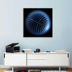 Glowing Blue Textured Sphere Wall Art