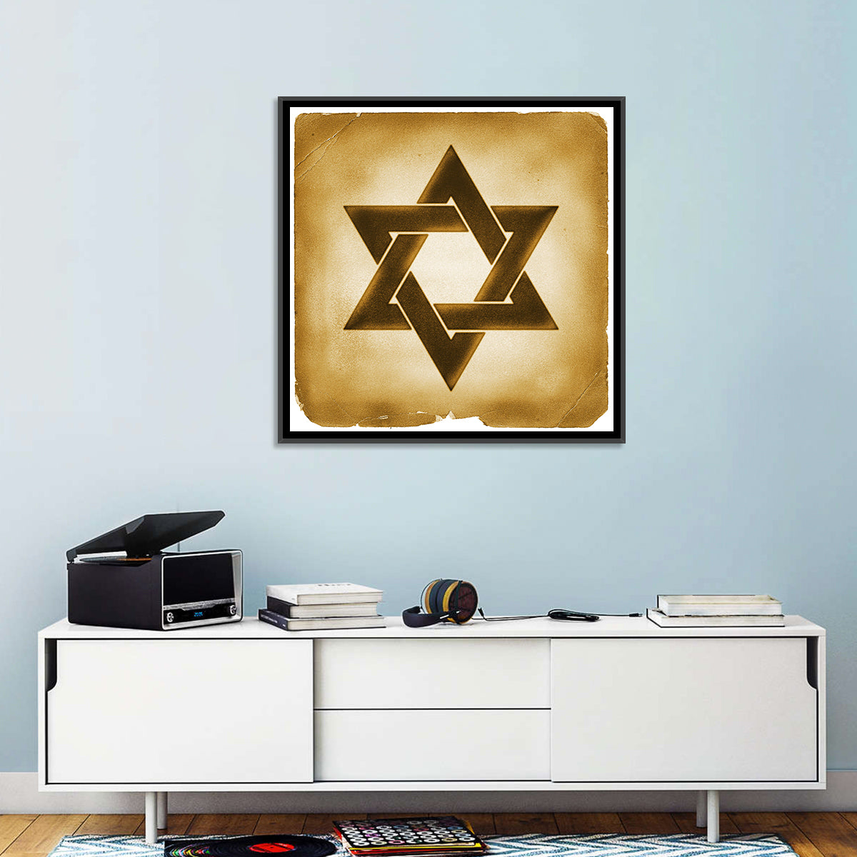 Vintage Brown Star of David Wall Art