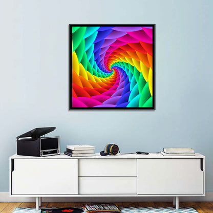 Rainbow Spiral Vortex Tunnel Wall Art