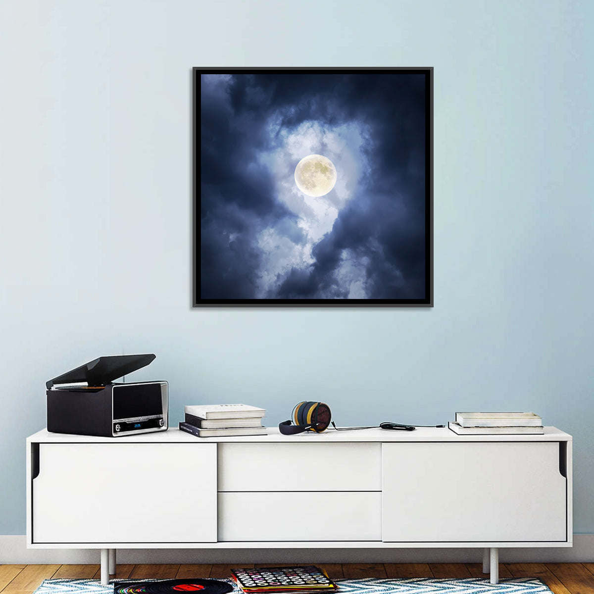 Supermoon Through Storm Clouds Wall Art