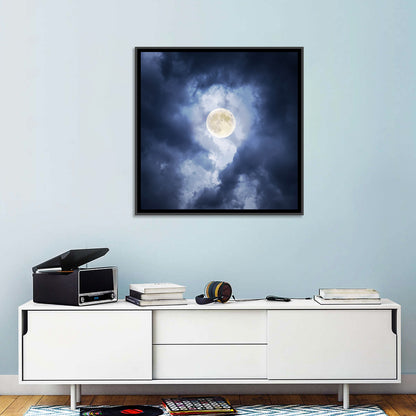 Supermoon Through Storm Clouds Wall Art
