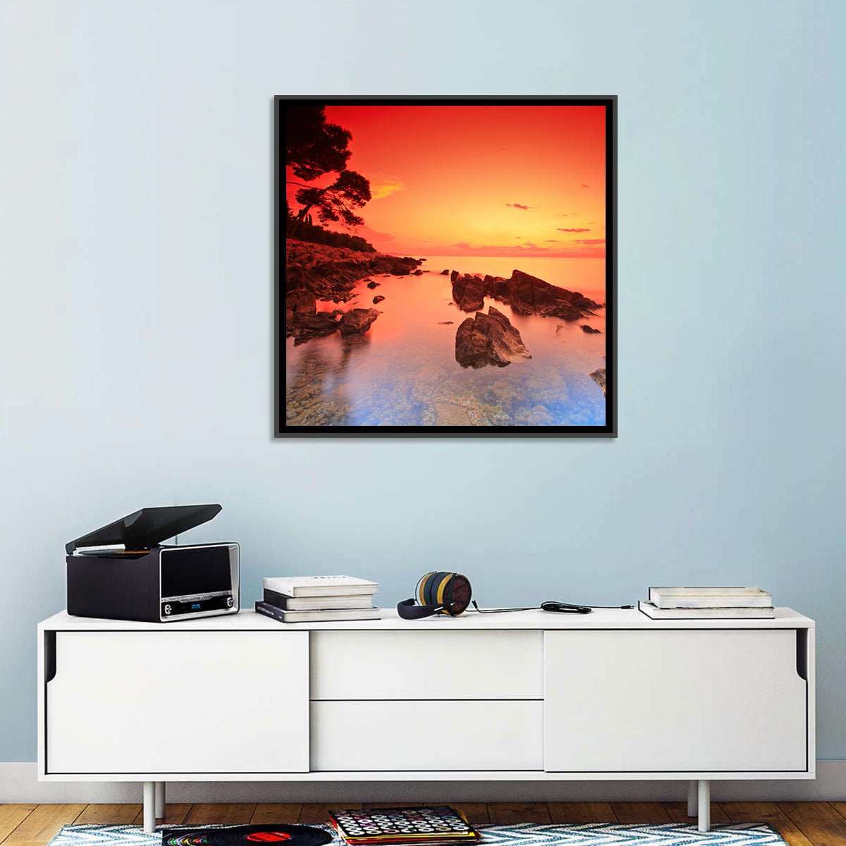 Brac Island Fiery Sunset Wall Art