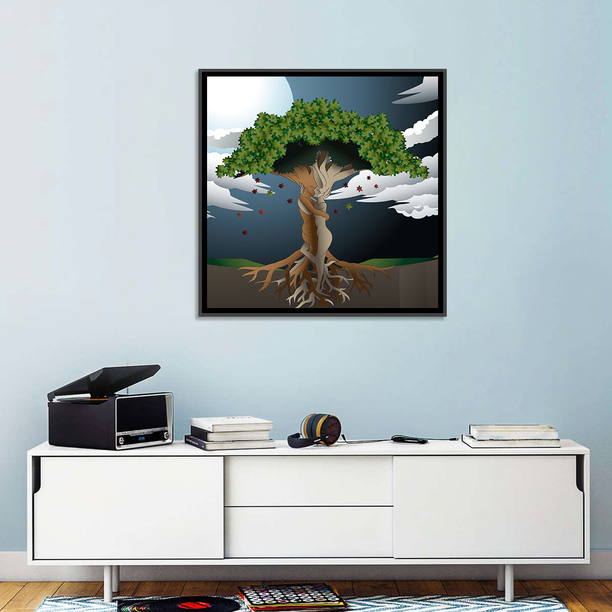 Moonlit Lovers Tree Wall Art