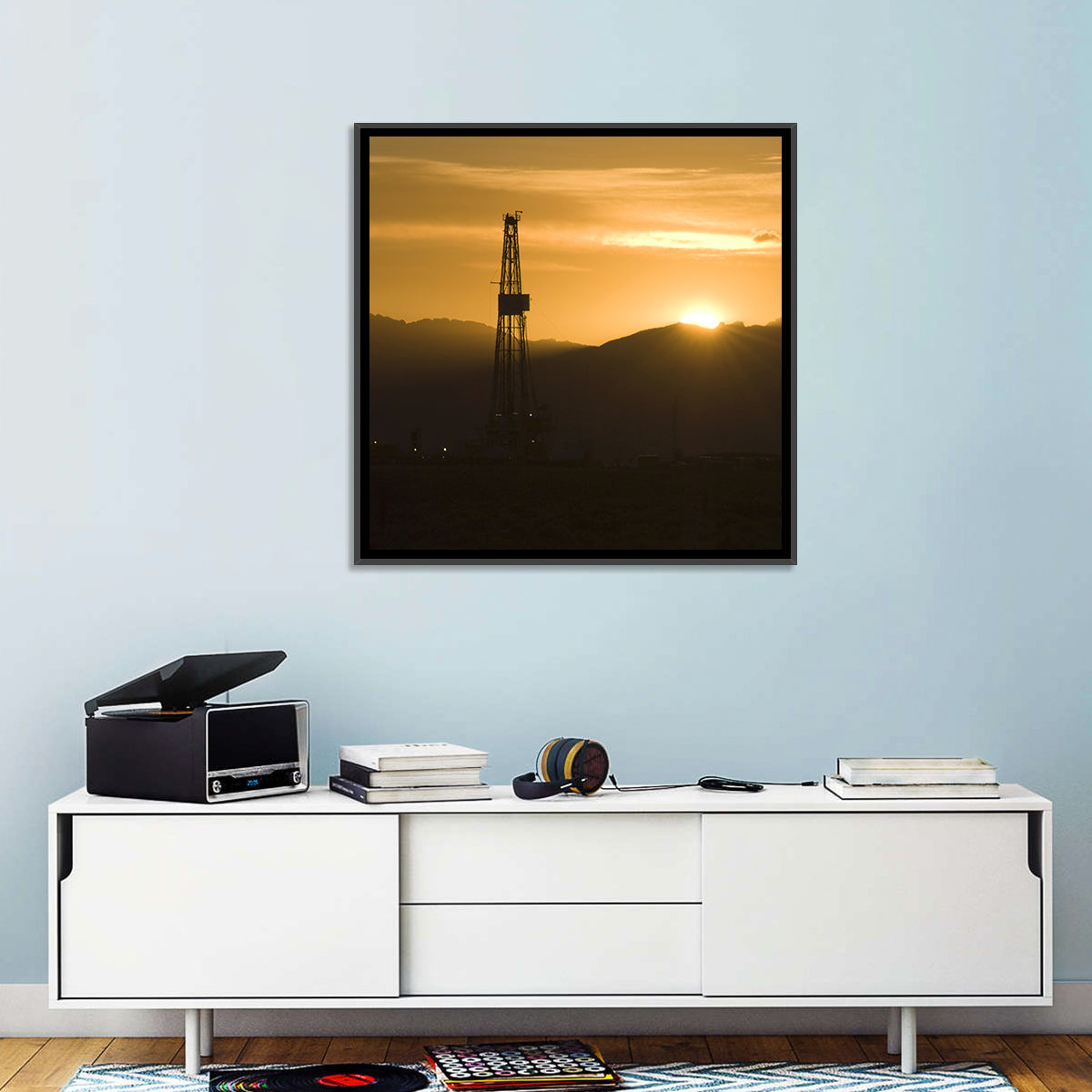 Sunrise Over Drilling Rig Wall Art