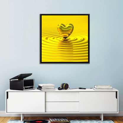 Golden Heart Ripples Wall Art