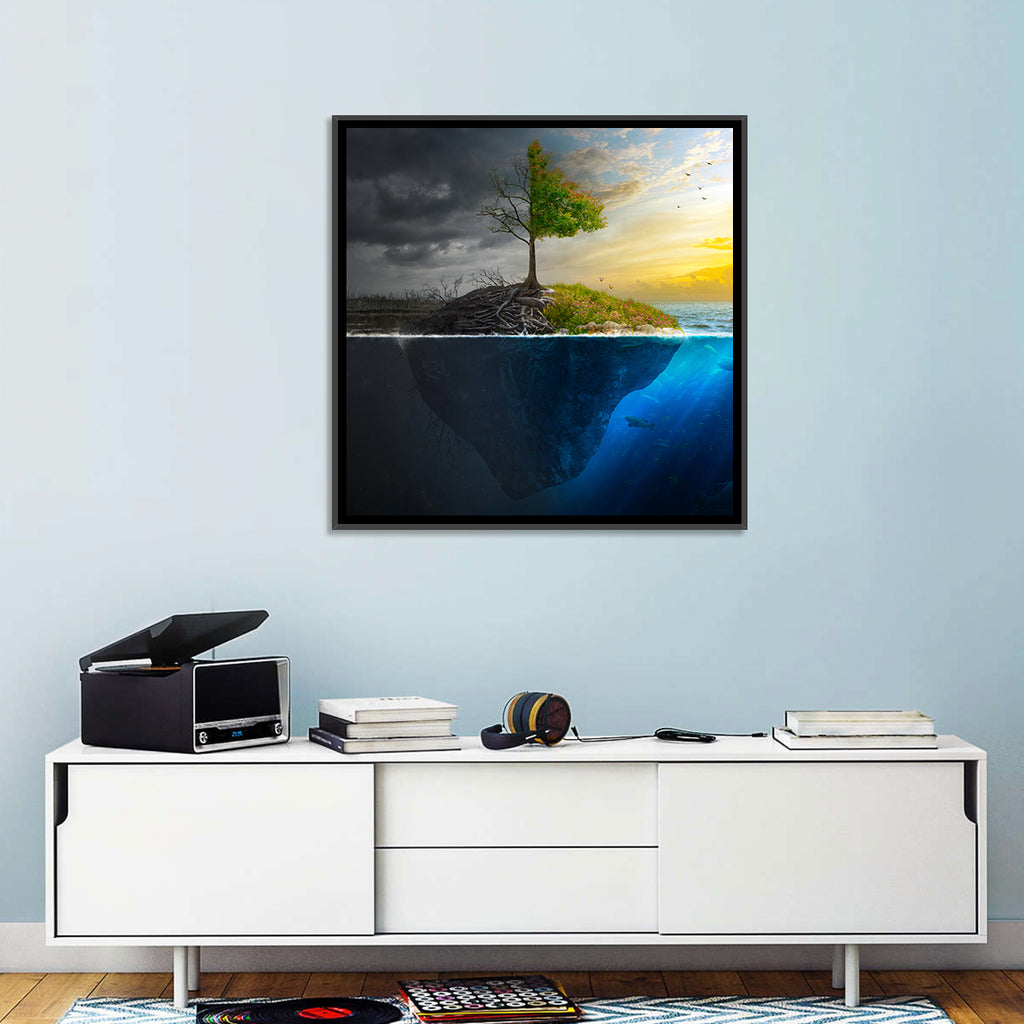 Split Island Tree of Duality Wall Art