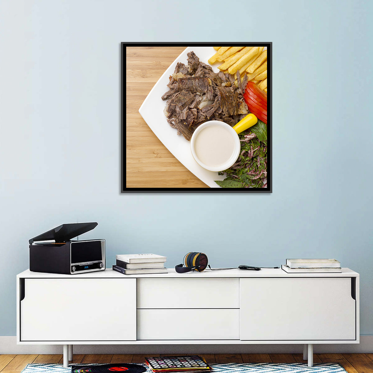Shawarma and Fries Flat Lay Wall Art