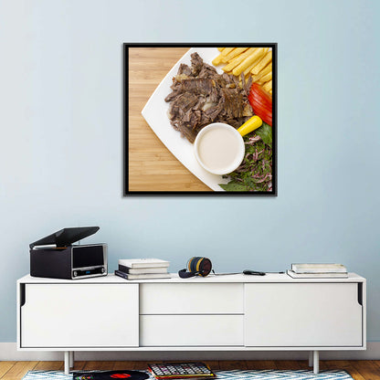 Shawarma and Fries Flat Lay Wall Art