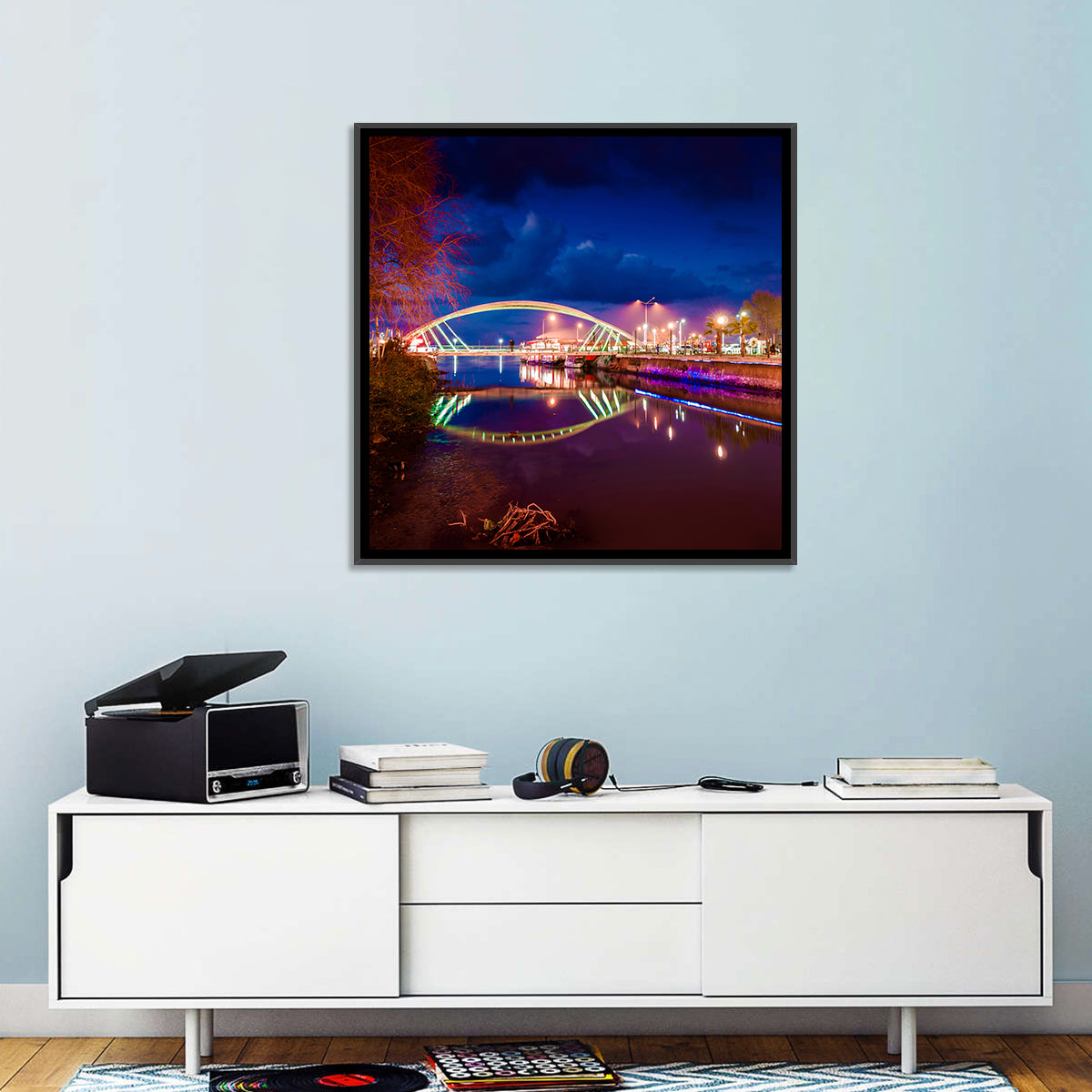 Lovers Bridge Nightscape Wall Art
