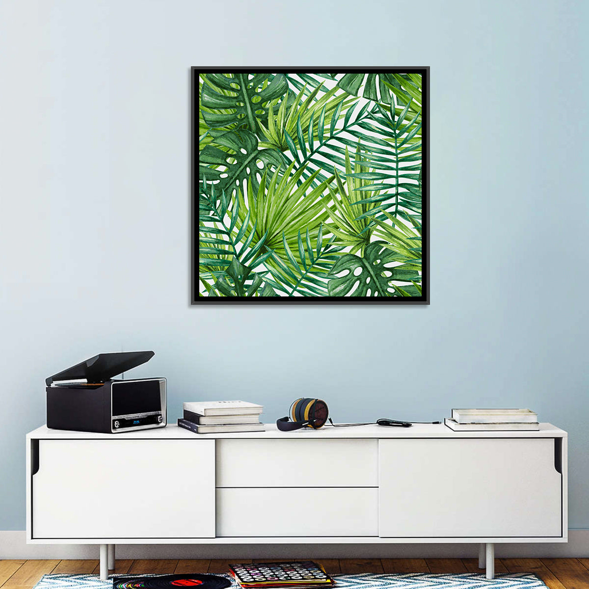 Palm Leaves Pattern Ii Wall Art in a room, square
