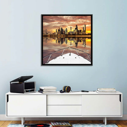 Kuwait City Skyline at Dusk Wall Art
