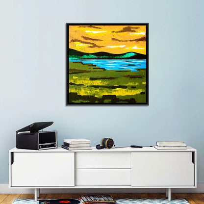 Mountains Lake Abstract Wall Art