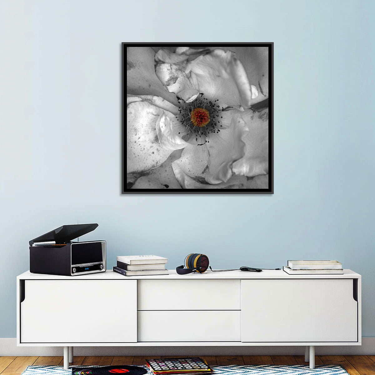 Rose Macro with Color Center Wall Art