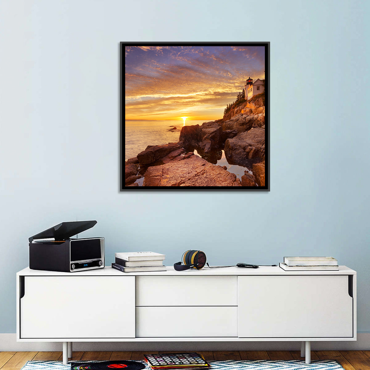 Bass Harbor Head Light at Sunset Wall Art