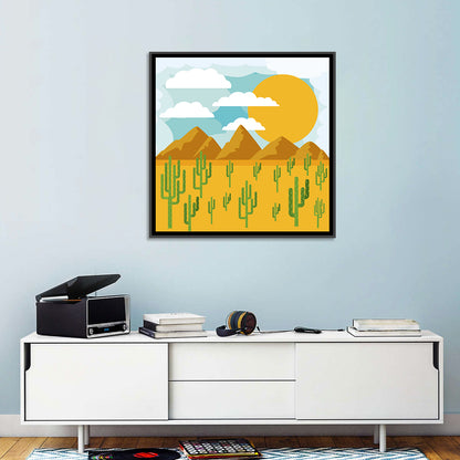 Sunny Desert Landscape Wall Art