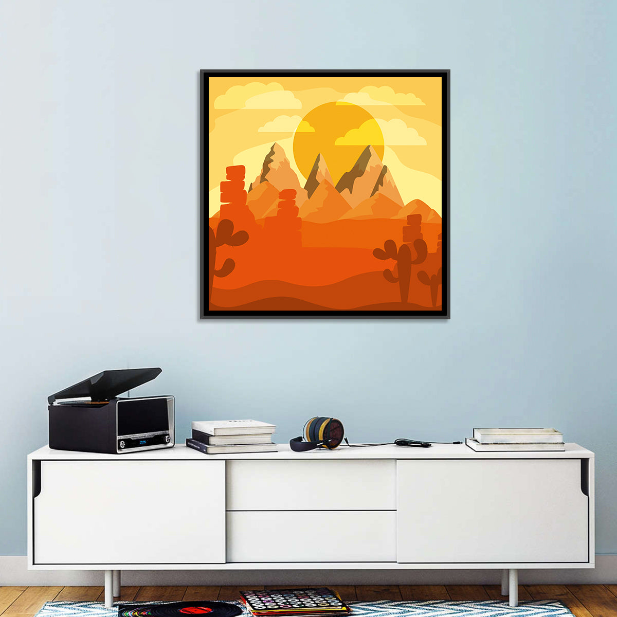 Desert Abstract I Wall Art in a room, square