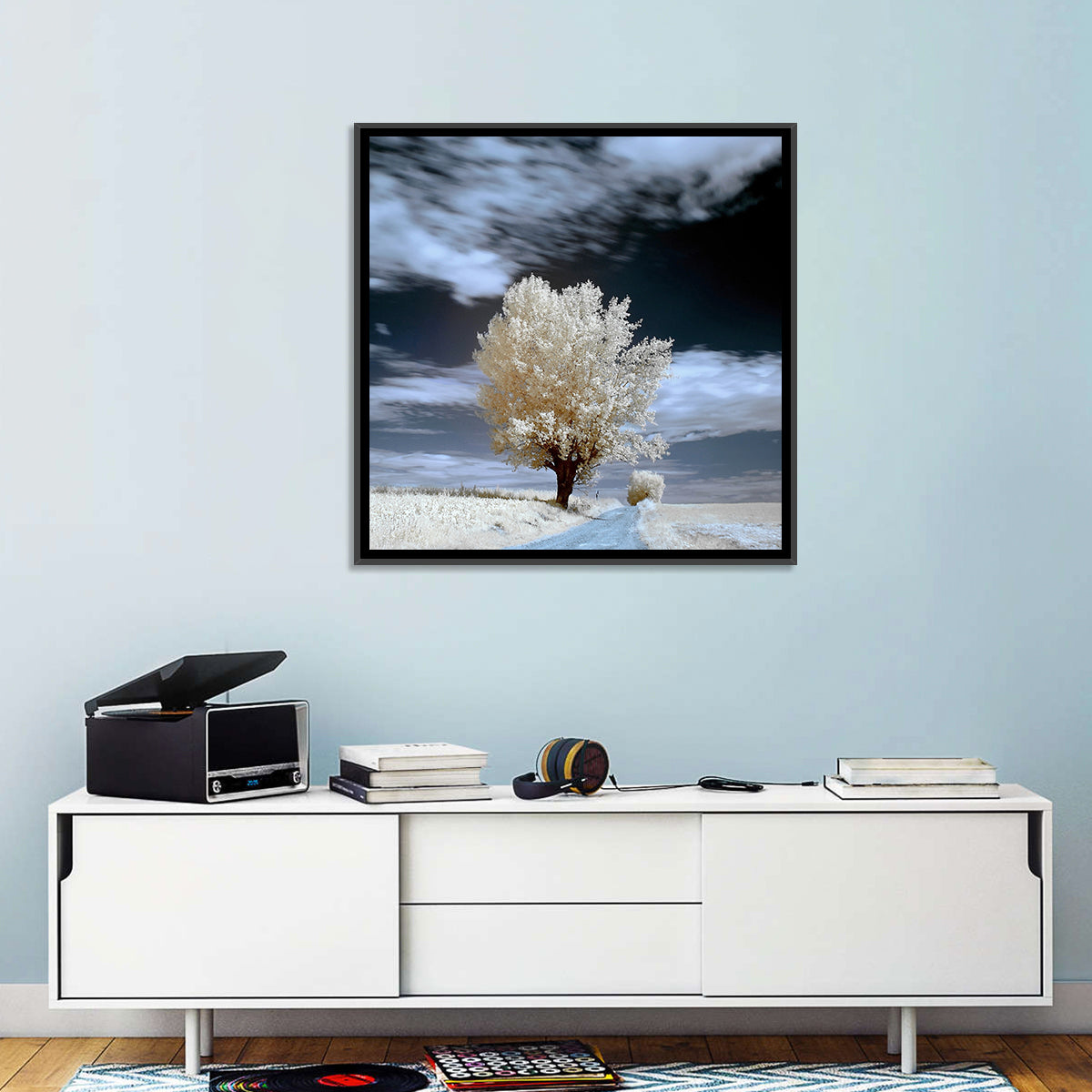 Infrared Winter Willow Tree Wall Art