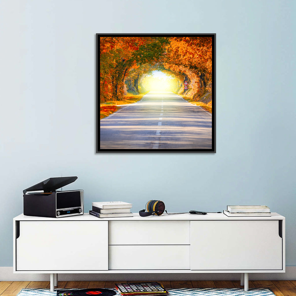 Golden Autumn Tree Tunnel Wall Art