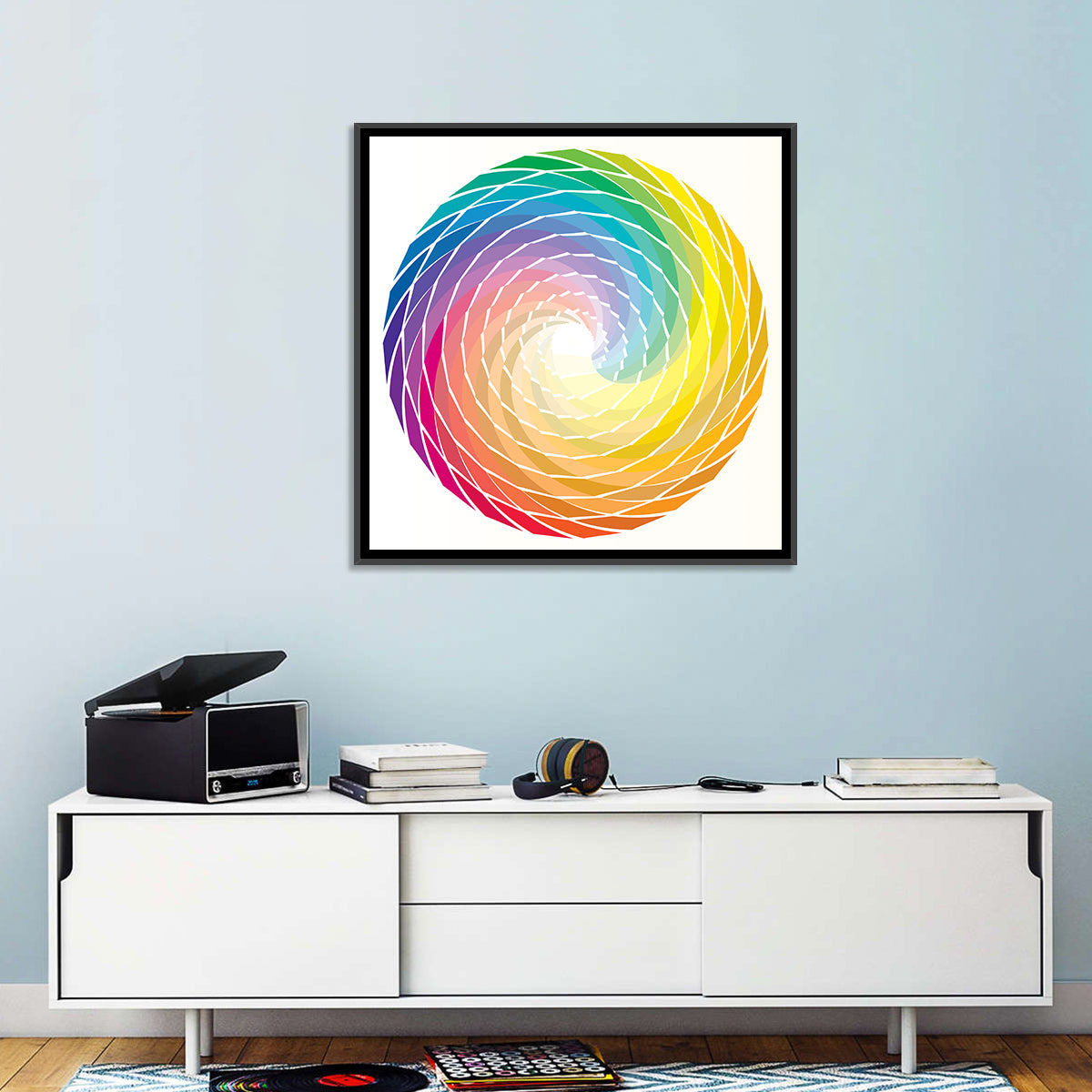 Radial Rainbow Spiral Wall Art