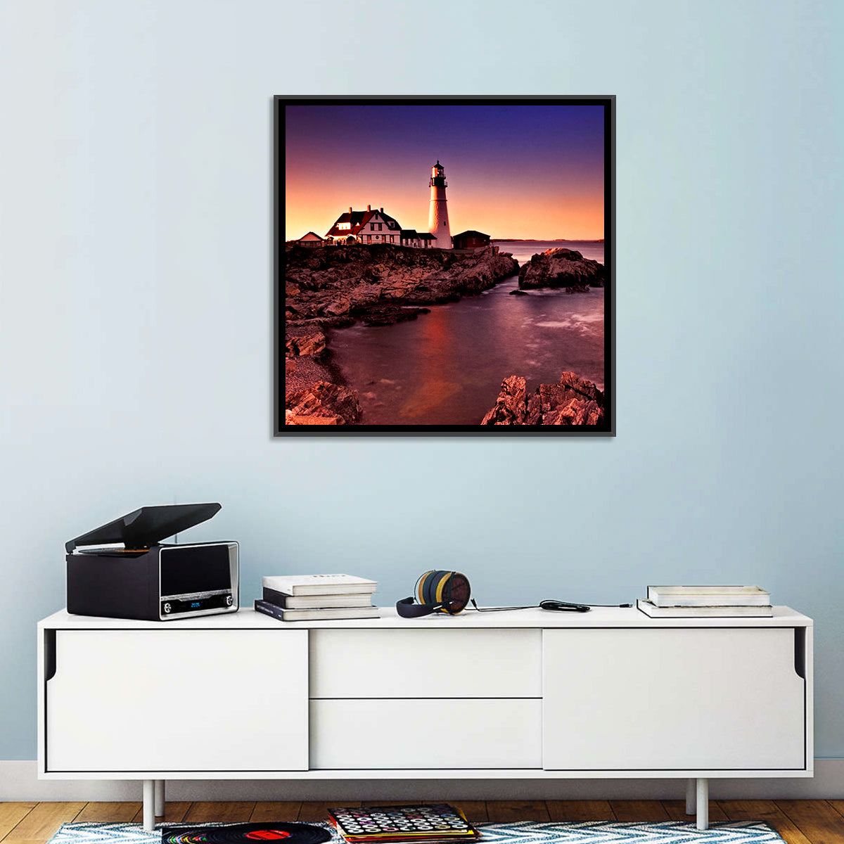Portland Head Light at Dusk Wall Art