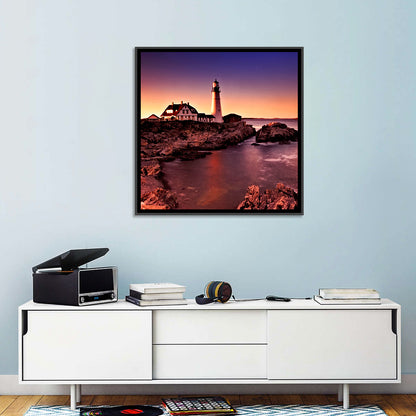 Portland Head Light at Dusk Wall Art