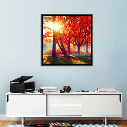 Autumn Park Sunrise Wall Art