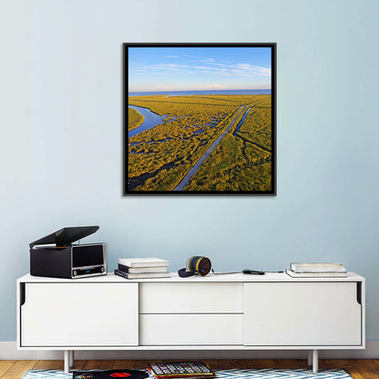 Delaware Bay Marshland Aerial Wall Art