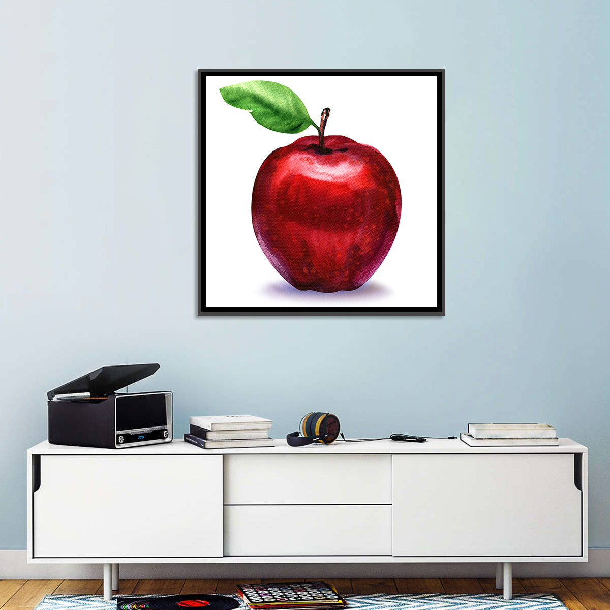 Red Apple Watercolor Wall Art