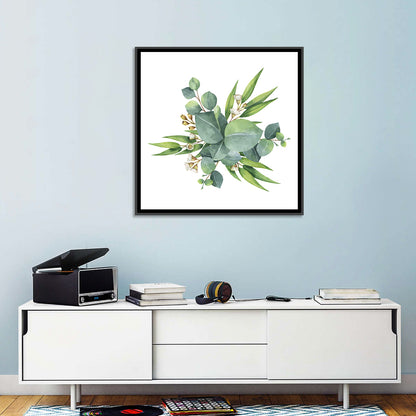 Green Floral Leaves Wall Art