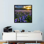 Texas Bluebonnet Field at Sunset Wall Art