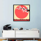 Cherry Blossom with Red Sun Wall Art