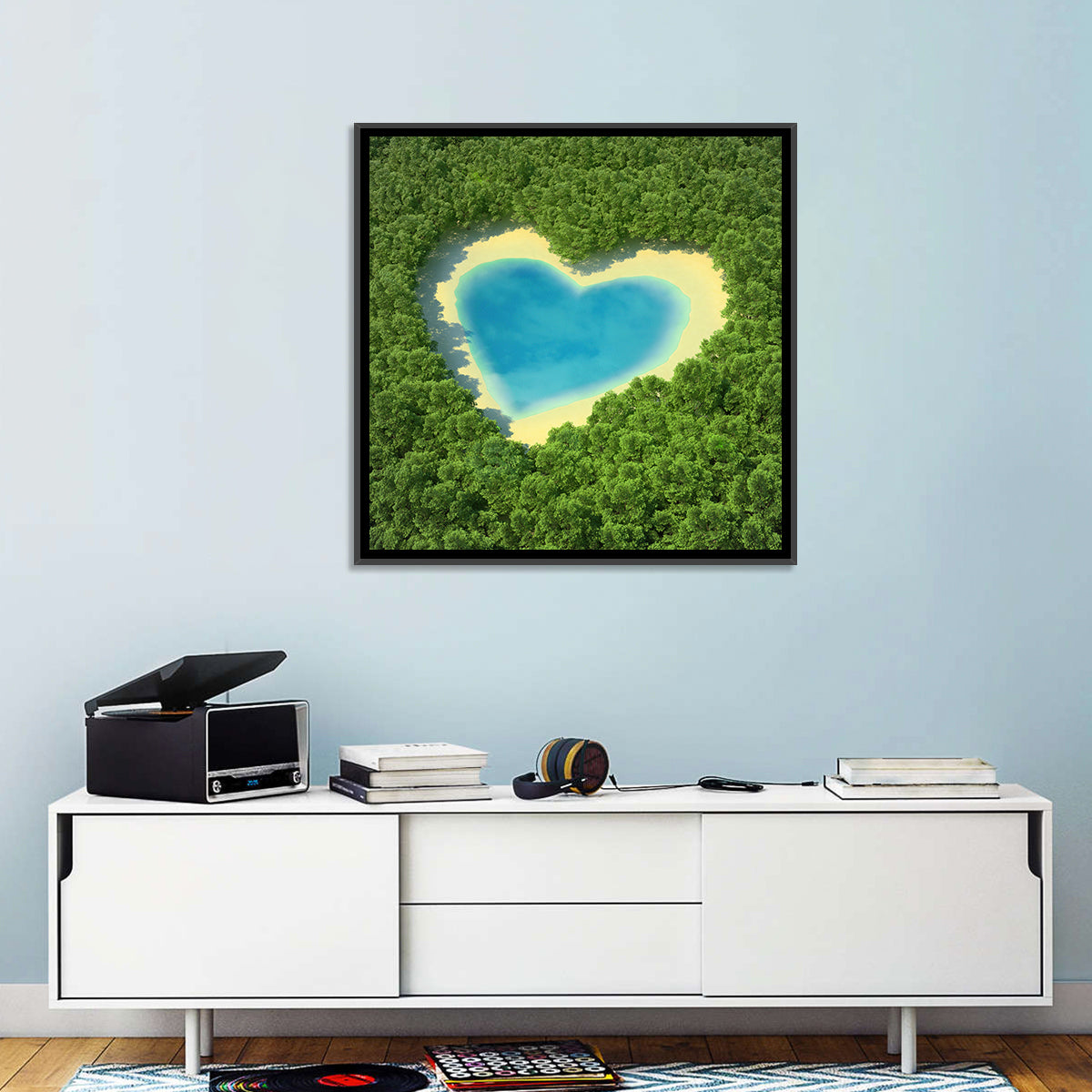 Heart-shaped Pond Aerial View Wall Art