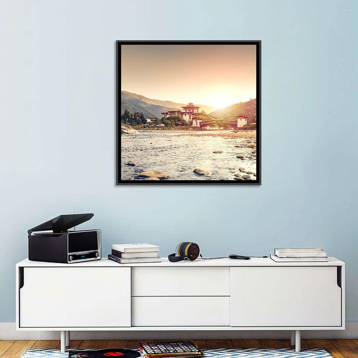 Punakha Dzong at Golden Hour Wall Art