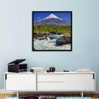 Osorno Volcano Over Petrohue Rapids Wall Art