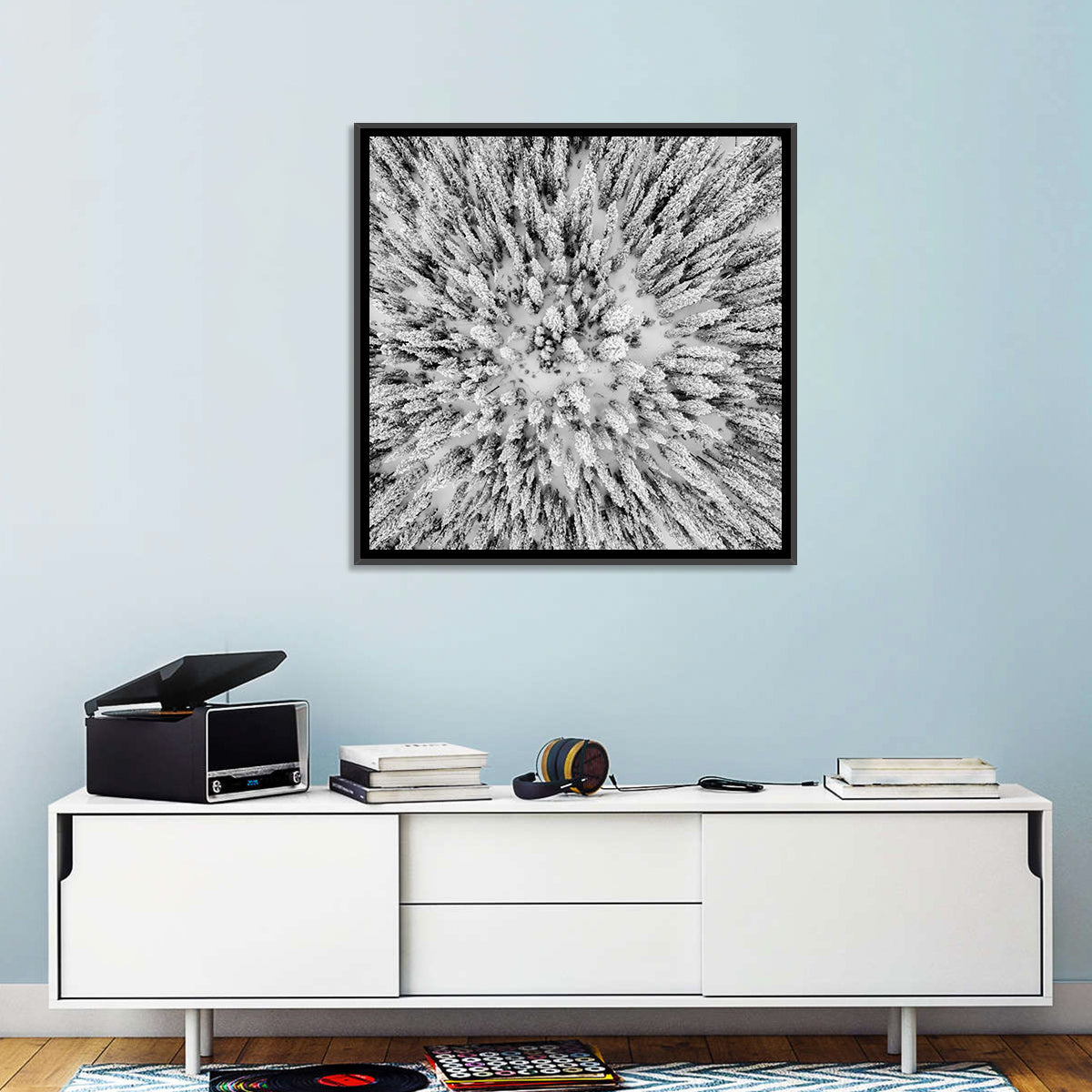 Snowy Aerial Forest Wall Art