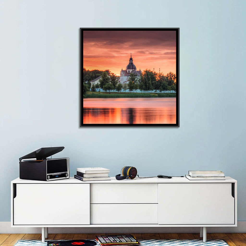 Corpus Christi Church Sunset Reflection Wall Art