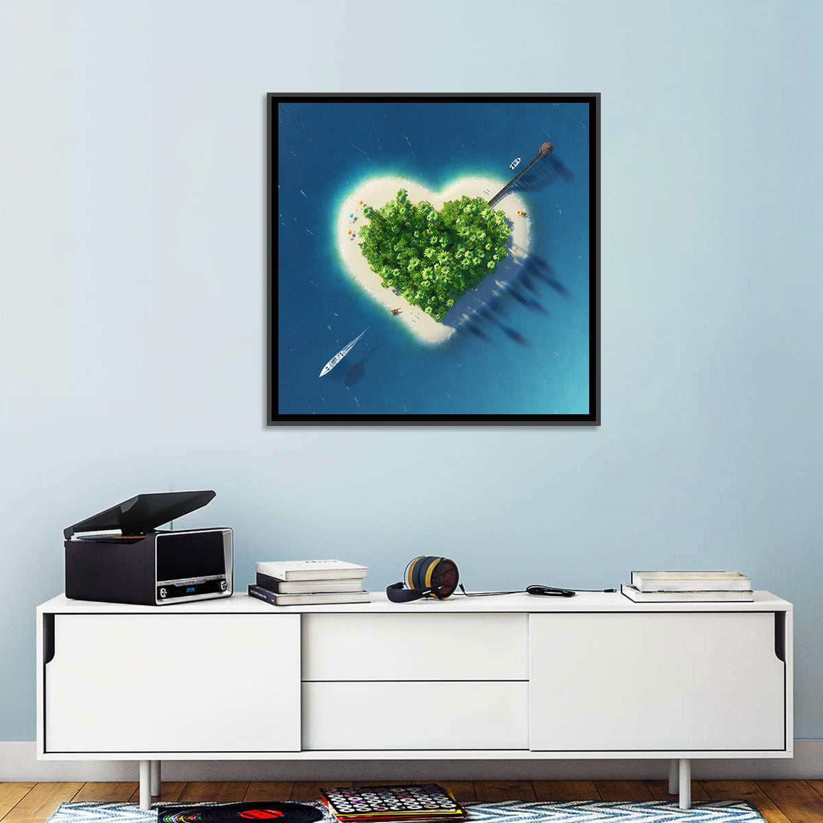 Heart-shaped Island Aerial Wall Art