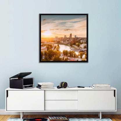 Vilnius Skyline at Golden Hour Wall Art